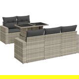 vidaXL Vrtna sedežna garnitura 6-delna z blazinami siv poli ratan | Shoptok.si