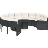  Vrtna sofa sa stolom i jastucima okrugla crna od poliratana | Eponuda.com