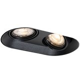 QAZQA Okrogel vgradni reflektor črn GU10 50 mm 2-lučni - Hubs | Shoptok.si