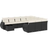  The Living Store Vrtna sedežna garnitura 11-delna z blazinami črn poli ratan - Vrtna Sedežna Garniture, (21451800) | Shoptok.si