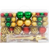  Set božićnih kuglica 112 komada crveni/zeleni/zlatni polistiren | shoptok.hr