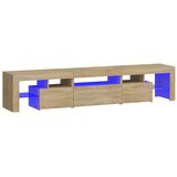 TV ormarić s LED svjetlima boja hrasta sonome 200x36,5x40 cm | shoptok.hr