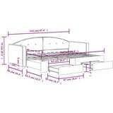  Izvlečna dnevna postelja s predali temno siva 80x200 cm žamet, (20936882) | Shoptok.si