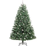 vidaXL Umetno Zložljivo Božično Drevo Zelena 210 cm PVC in kovina | Shoptok.si