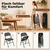  Set od 4 sklopive stolice metalne noge umjetna koža crna | shoptok.hr