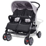  Dječja kolica za blizance čelična sivo-crna | shoptok.hr