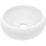 Maison Chic Razkošen Umivalnik - Kopalna umivalnik - Lavabo okrogel mat bel 40x15 cm keramičen, (21669638) | Shoptok.si