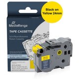 Label Tape Cartridge, Replacing Brother TZ-651/TZe-651, 24mm, 8m, Laminated and Permanent Adhesive, Black on Yellow | shoptok.hr