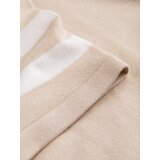 Ombre Men's soft knit polo shirt with contrasting stripes - beige | Shoptok.si
