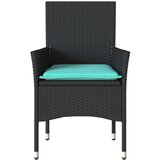  Vrtni stoli z blazinami 2 kosa črn poli ratan, (21111096) | Shoptok.si