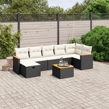 vidaXL 8-dijelni set vrtnih sofa od poliratana s jastucima crni | shoptok.hr
