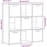 vidaXL Polica za knjige Staro drvo 90x28x90 cm Konstruirano drvo | Eponuda.com