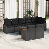 vidaXL set vrtnih sofa s jastučićima Crna Poliratan Akacija Cijene