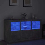 vidaXL Komoda z LED lučkami betonsko siva 123x37x67 cm | Shoptok.si