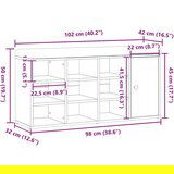  Klupa za cipele obrtnički hrast 102x32x50 cm izrađeno drvo | shoptok.hr