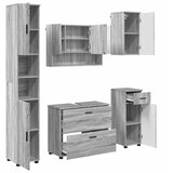  Set namještaja za kupaonicu 5 kom. Siva Sonoma 35 x 30 x 192 cm | shoptok.hr