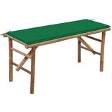 The Living Store Zložljiva vrtna klop z blazino 118 cm bambus - Vrtna Klop, (21464089) Cene