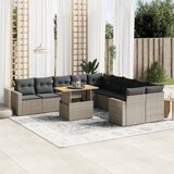 vidaXL 11-dijelni set vrtnih sofa od poliratana s jastucima sivi | shoptok.hr