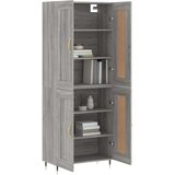 vidaXL Visoka komoda siva sonoma 69,5x34x180 cm inženirski les | Shoptok.si
