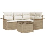 vidaXL 5-delni vrtni kavčni set z blazinami rjavega poly ratana, (22094243) | Shoptok.si