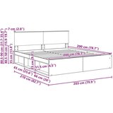  Konstrukcija postelje z vzglavjem Dimljeni oreh 200 x 200 cm, (5000121038) | Shoptok.si