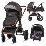 melora kolica za bebe 3u1 - crna