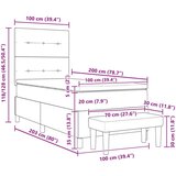  Krevet s kutijom s madracem i klupom Plava 100x200 cm Tkanina Slike
