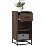 vidaXL Komoda rjavi hrast 35,5x35x76 cm inženirski les in kovina | Shoptok.si