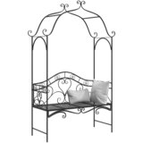  Vrtna klupa Crna 121 x 48 x 200 cm Čelik | shoptok.hr