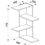 MID.YOU Kotni regal Balos, bela, barva hrasta | Shoptok.si