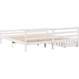 vidaXL Okvir kreveta bez madraca bijeli 200x200 cm od masivne borovine | shoptok.hr