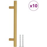  Ručke za ormarić 10 kom zlatne 128 mm od nehrđajućeg čelika | shoptok.hr