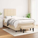 Box spring postelja z vzmetnico krem 120x200 cm blago, (20895499) Cene