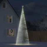 vidaXL Osvetljena novoletna jelka stožec 1544 LED hladno bela 500 cm | Shoptok.si