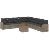  The Living Store Vrtna sedežna garnitura 10-delna z blazinami siv poli ratan - Vrtna Sedežna Garniture, (21451028) | Shoptok.si