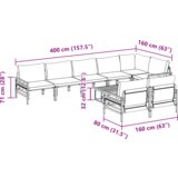 vidaXL Vrtna sedežna garnitura 9 pcs Antracitna Jeklo | Shoptok.si