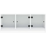 TV omarica s steklenimi vrati bela 102x37x42 cm | Shoptok.si