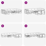  Set vanjskih sofa 10 kom. Bijela i crna | shoptok.hr