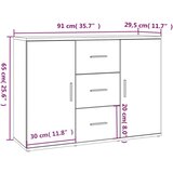  Komoda bijela 91 x 29,5 x 65 cm od konstruiranog drva | shoptok.hr