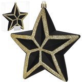  Božićni ukras zvijezda 15 cm zlatna, crna | shoptok.hr