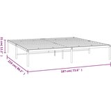 Metalni okvir za krevet bijeli 183x213 cm | shoptok.hr