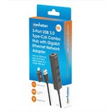 Manhattan Docking stanica, 3xUSB 3.0, Tipe-C/A adapter, Crna | Eponuda.ba
