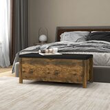  Kutija za pohranu s jastukom boja hrasta 105x40x45 cm drvena | shoptok.hr