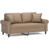 Maison Chic kavč - Sofa - Kanape dvosed z okrasnimi blazinami kapučino 140 cm umetno usnje, (21727776) Cene