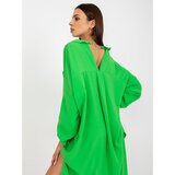 Fashion Hunters Light green asymmetric shirt dress from Elaria Cene
