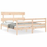 The Living Store Posteljni okvir z vzglavjem 160x200 cm trden les - Posteljni Okvir, (21524323) | Shoptok.si