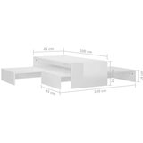  Set uklapajućih stolića za kavu sjajni bijeli 100x100x26 5 cm | shoptok.hr