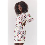 Fasardi Cotton floral dress with pockets in white