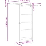 vidaXL klizna vrata s hardverskim setom bijela 86x198.5 cm od punog borovog drveta | shoptok.hr