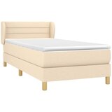  Krevet s oprugama i madracem krem 100 x 200 cm od tkanine | shoptok.hr